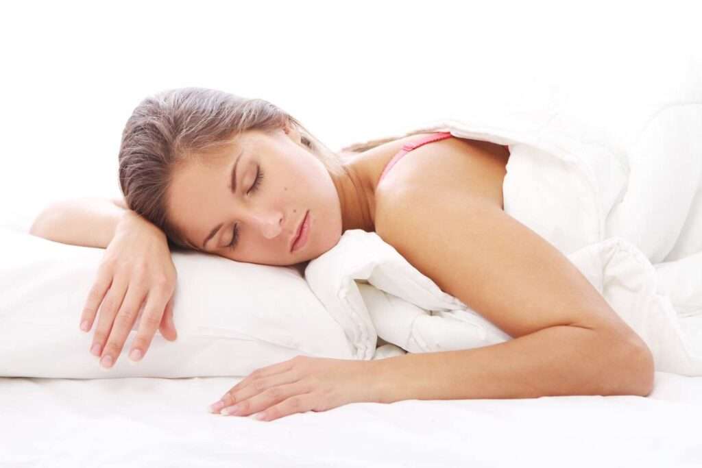 lady sleeping on Stomach
