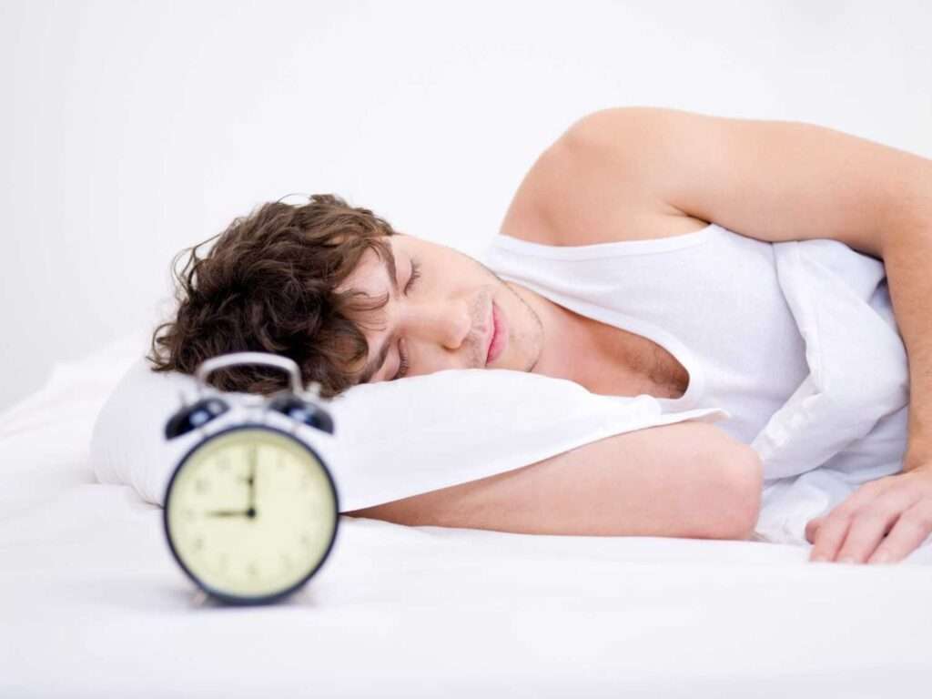 single peson sleeping on mattress